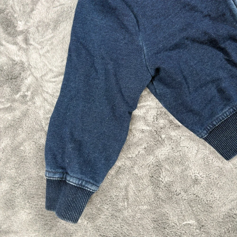 Adriano Goldschmied Toddler 2T Blue Denim Look Full Zip Jacket Cotton Ribbed Hem